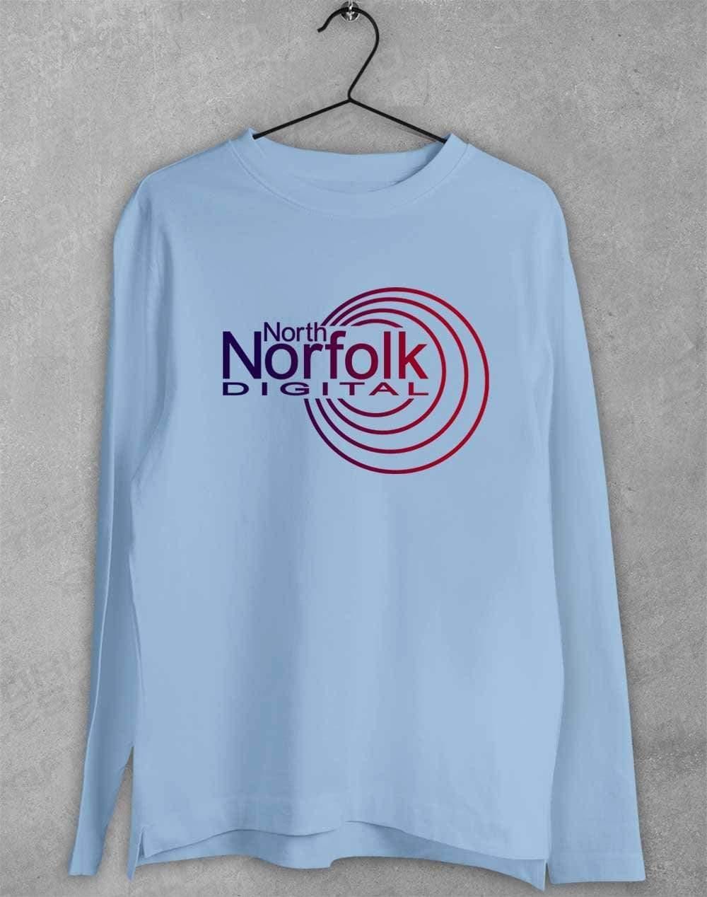 North Norfolk Digital Long Sleeve T-Shirt S / Light Blue  - Off World Tees