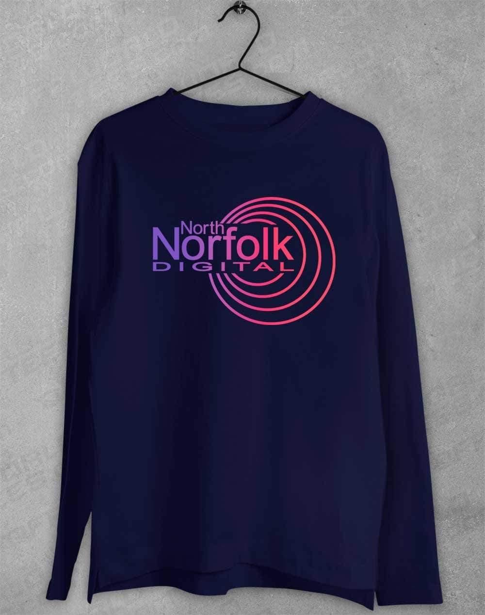 North Norfolk Digital Long Sleeve T-Shirt S / Navy  - Off World Tees
