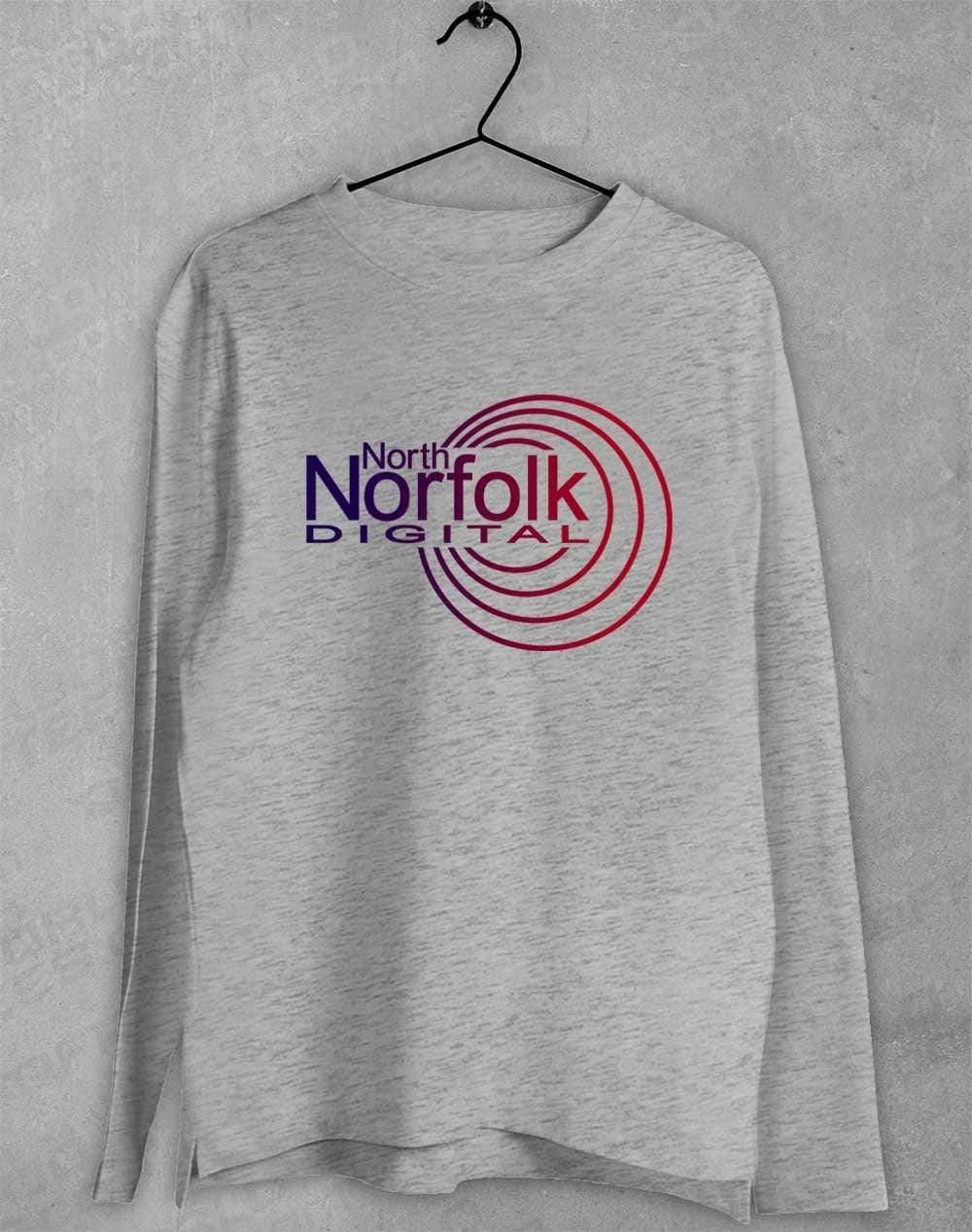 North Norfolk Digital Long Sleeve T-Shirt S / Sport Grey  - Off World Tees