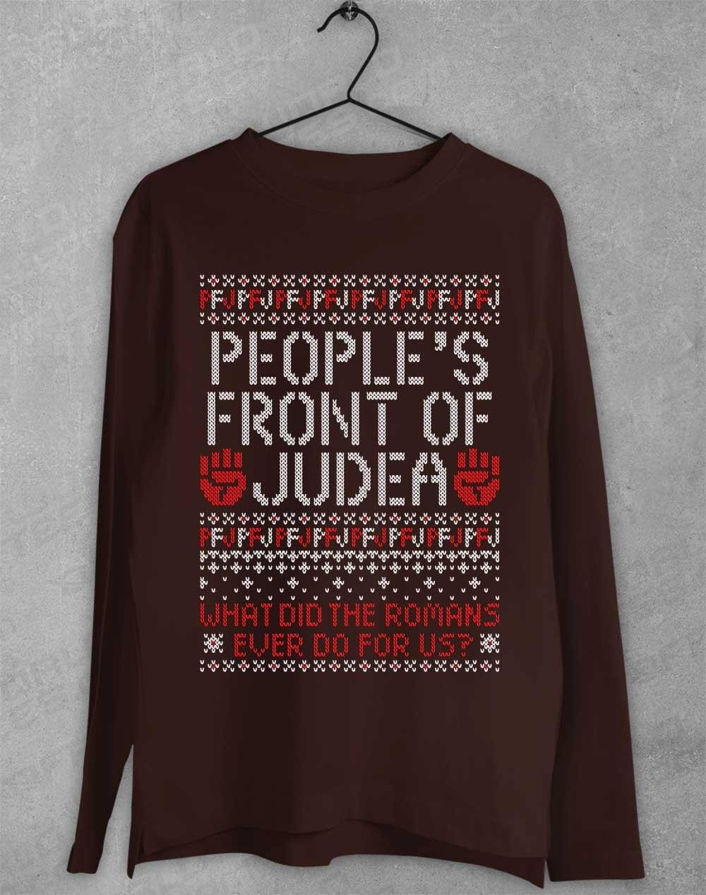 PFJ Festive Knitted-Look  Long Sleeve T-Shirt S / Dark Chocolate  - Off World Tees