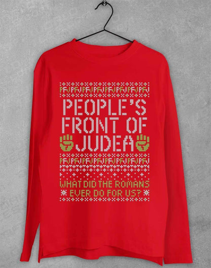 PFJ Festive Knitted-Look  Long Sleeve T-Shirt S / Red  - Off World Tees