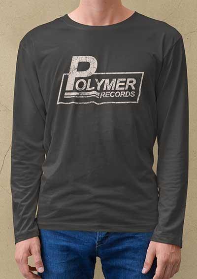 Polymer Records Distressed Logo Long Sleeve T-Shirt  - Off World Tees