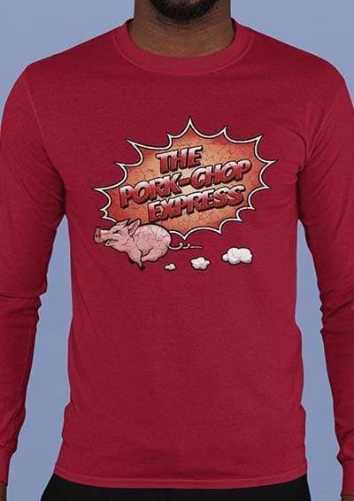 Pork Chop Express Distressed Logo Long Sleeve T-Shirt  - Off World Tees