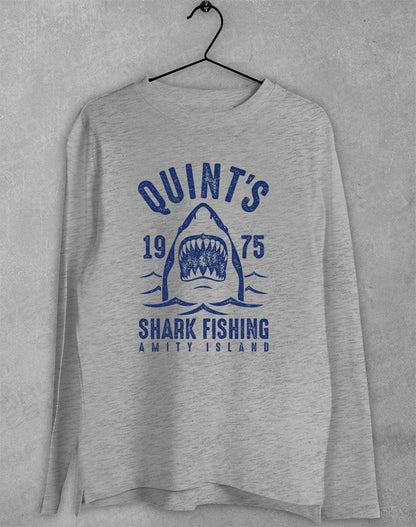 Quint's Shark Fishing Long Sleeve T-Shirt S / Sport Grey  - Off World Tees