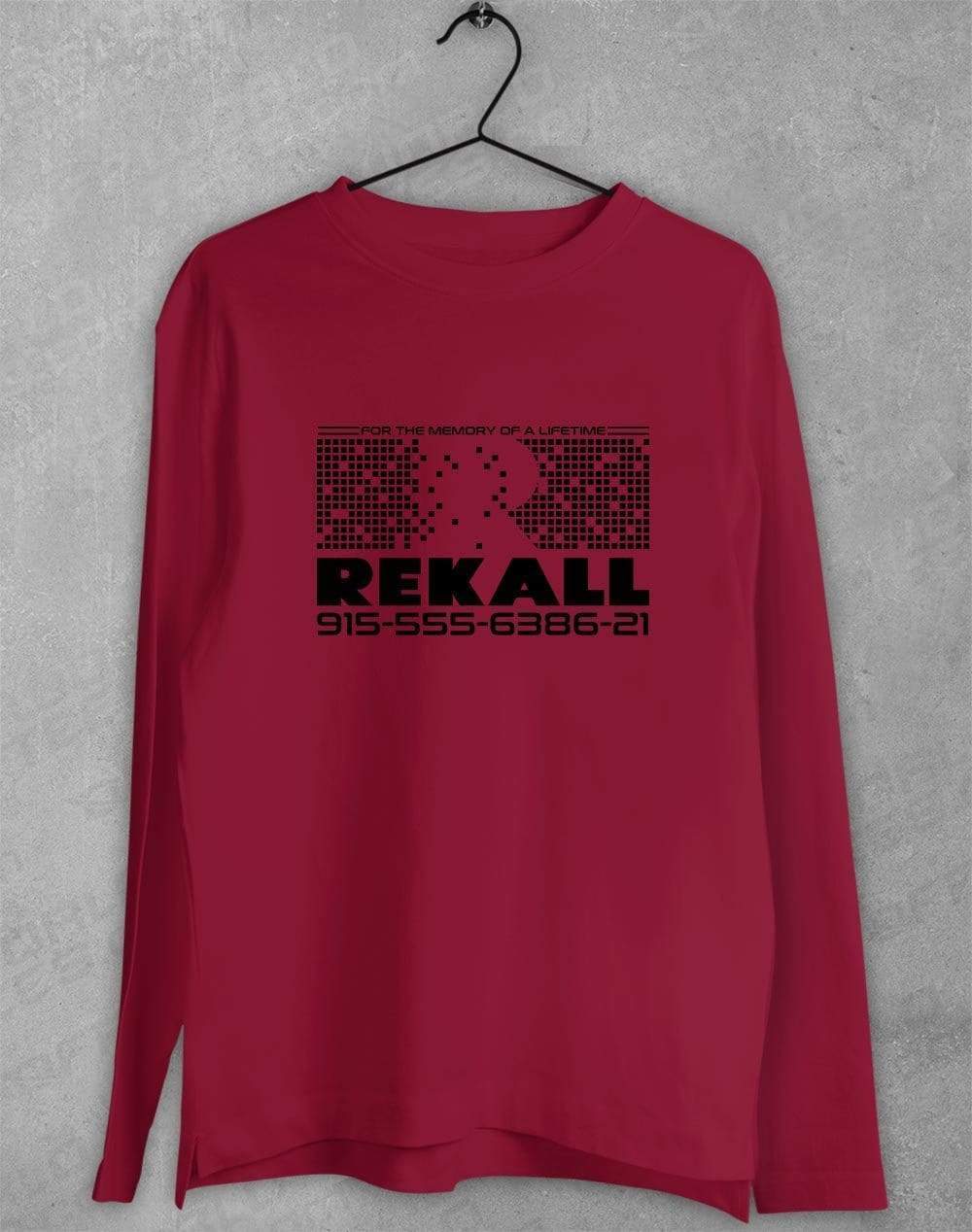 Rekall Long Sleeve T-Shirt S / Cardinal  - Off World Tees