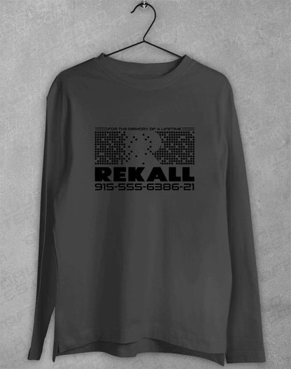 Rekall Long Sleeve T-Shirt S / Charcoal  - Off World Tees