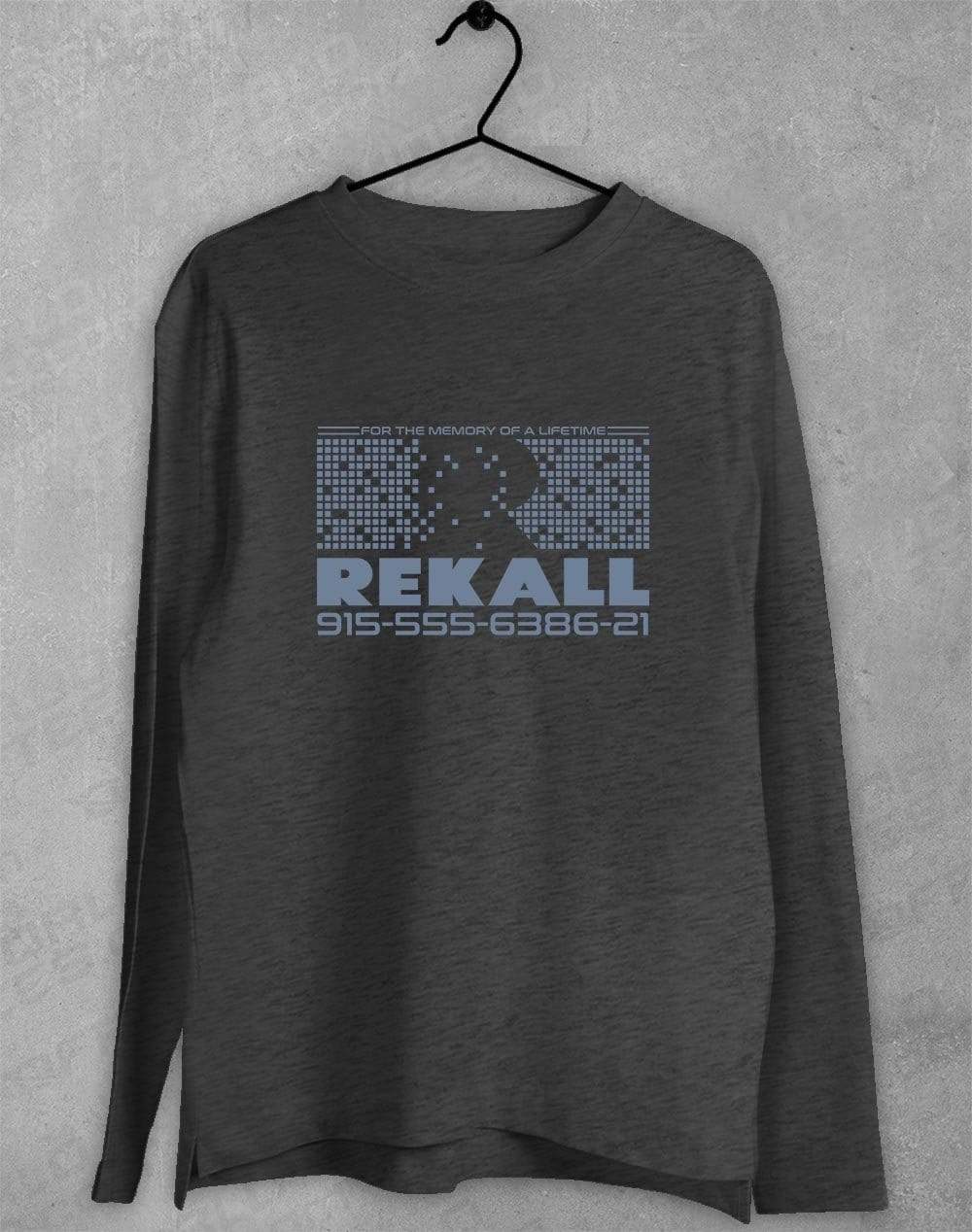 Rekall Long Sleeve T-Shirt S / Dark Heather  - Off World Tees