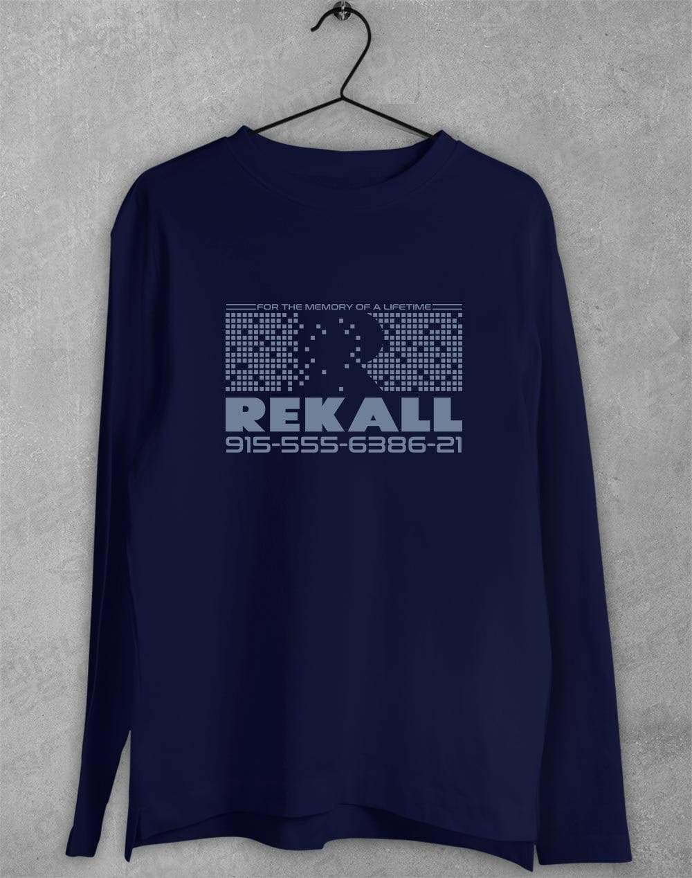 Rekall Long Sleeve T-Shirt S / Navy  - Off World Tees