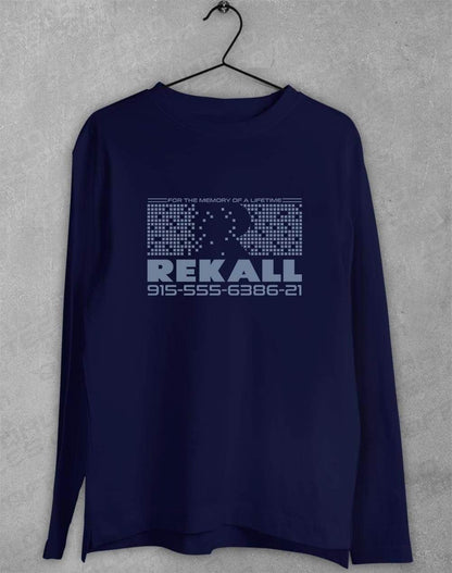 Rekall Long Sleeve T-Shirt S / Navy  - Off World Tees