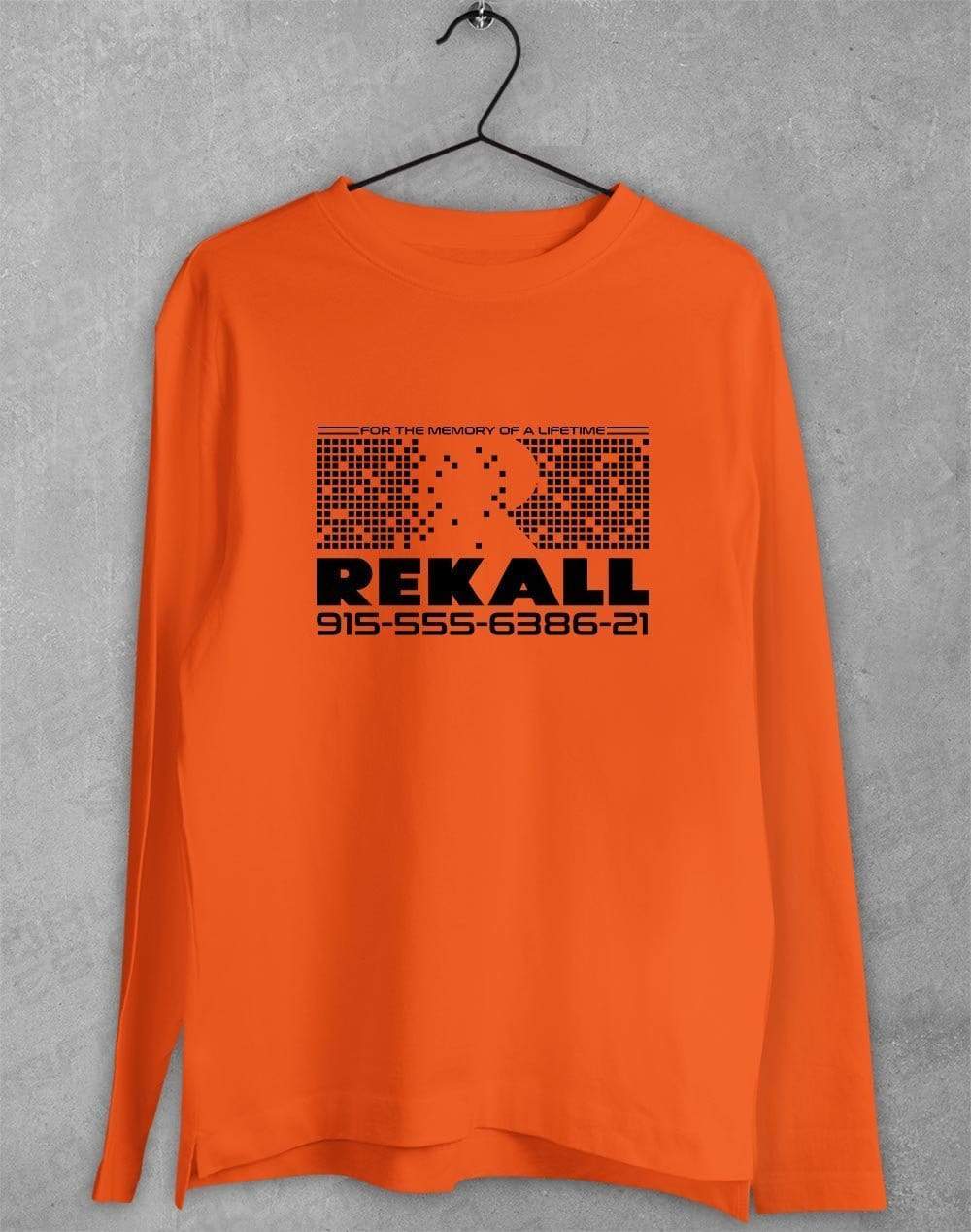 Rekall Long Sleeve T-Shirt S / Orange  - Off World Tees