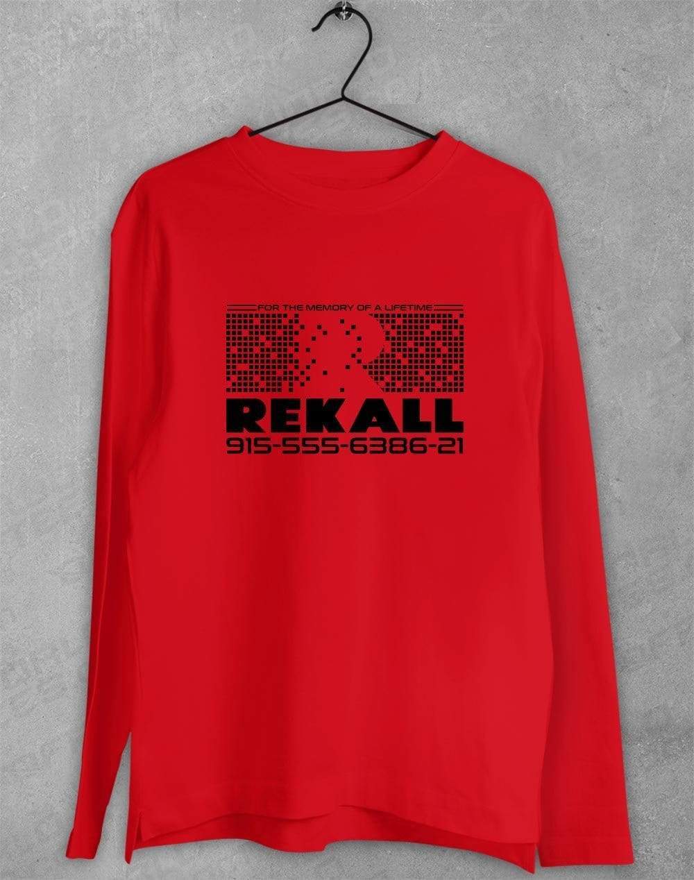 Rekall Long Sleeve T-Shirt S / Red  - Off World Tees