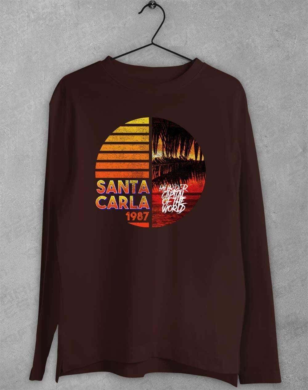 Santa Carla 1987 - Long Sleeve T-Shirt S / Dark Chocolate  - Off World Tees