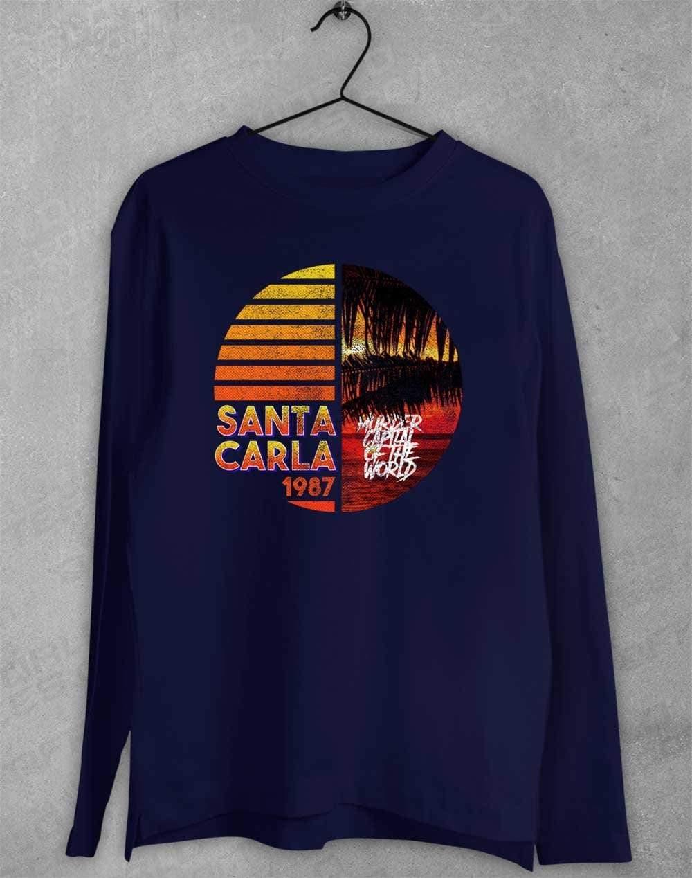 Santa Carla 1987 - Long Sleeve T-Shirt S / Navy  - Off World Tees