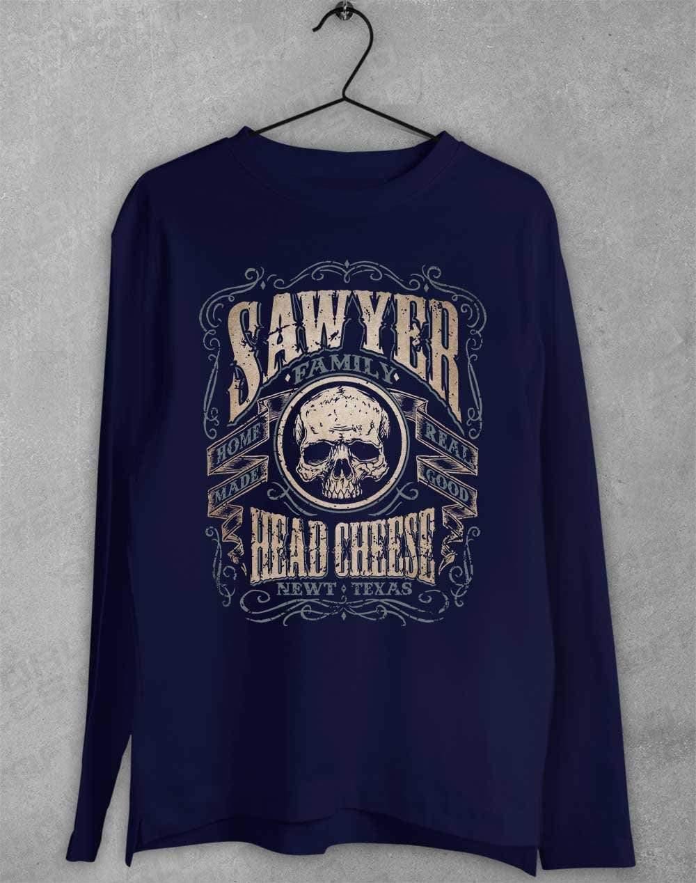 Sawyer Family Head Cheese Long Sleeve T-Shirt S / Navy  - Off World Tees