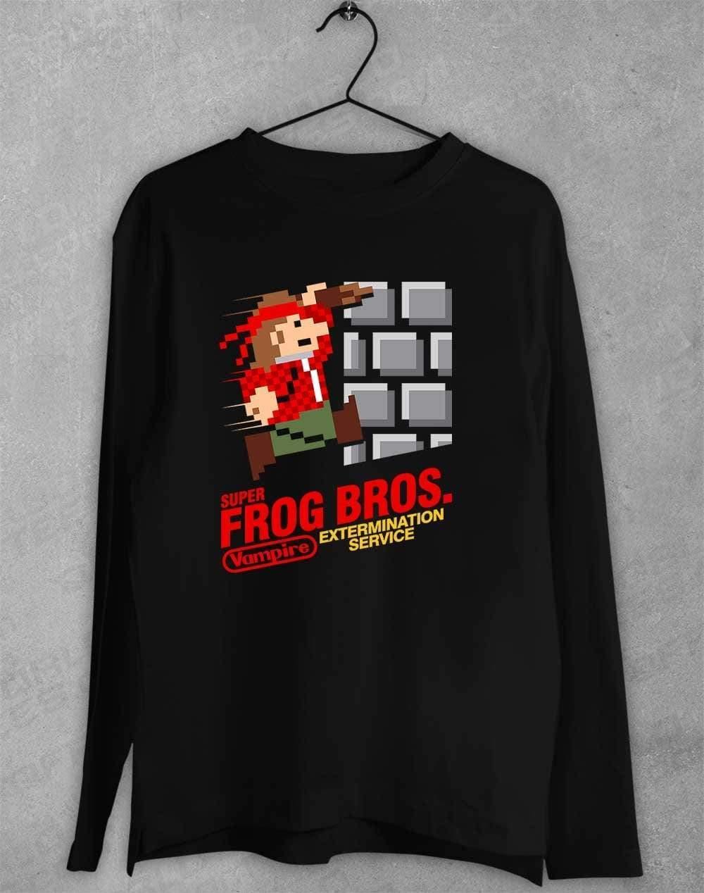 Super Frog Bros Long Sleeve T-Shirt S / Black  - Off World Tees