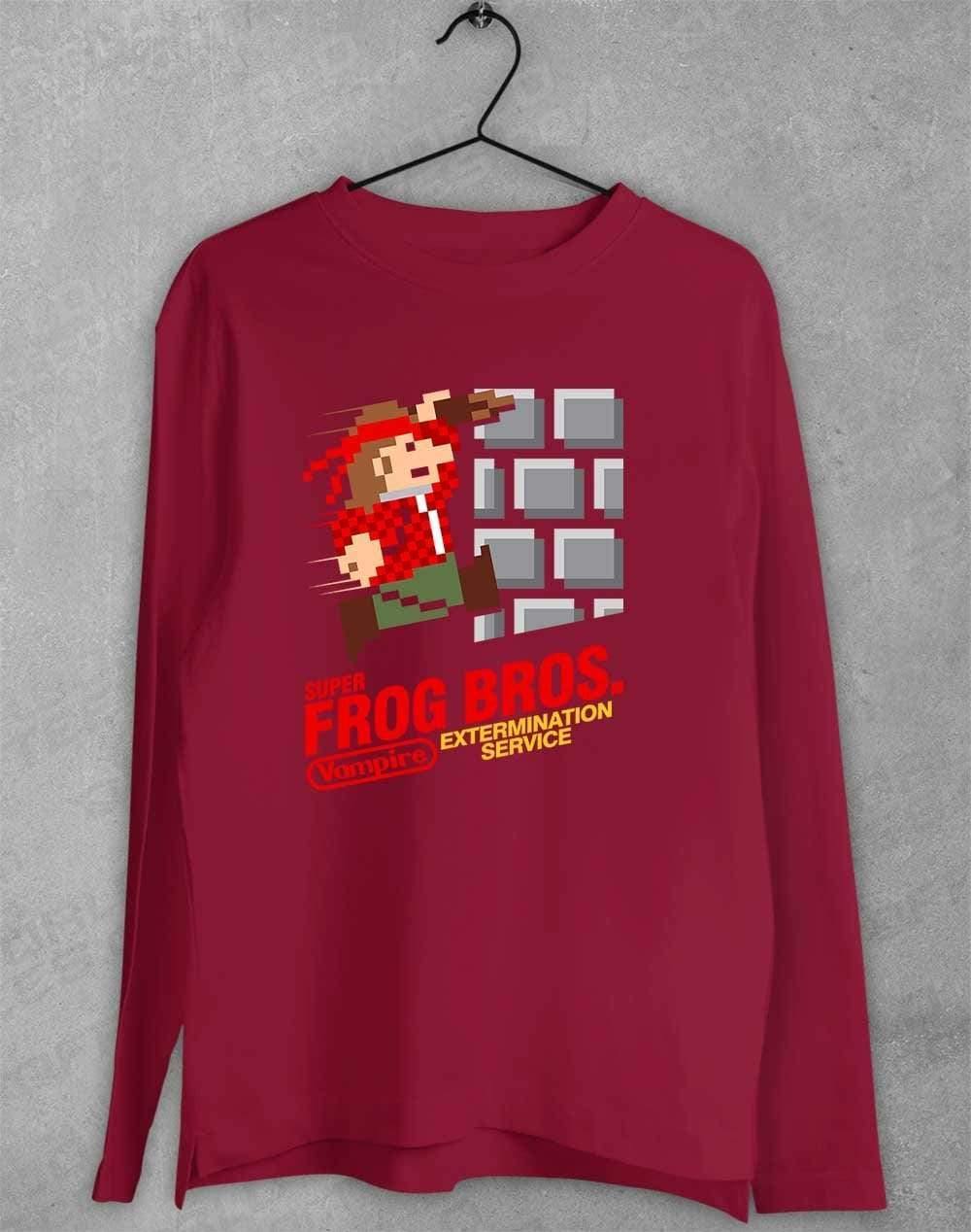 Super Frog Bros Long Sleeve T-Shirt S / Cardinal  - Off World Tees