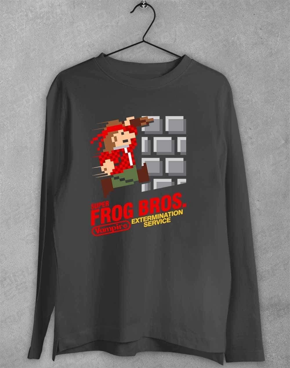 Super Frog Bros Long Sleeve T-Shirt S / Charcoal  - Off World Tees