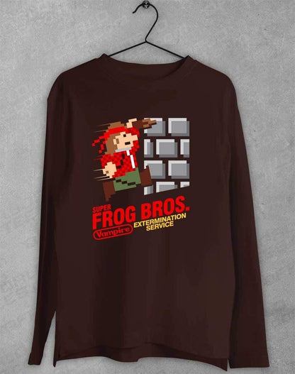 Super Frog Bros Long Sleeve T-Shirt S / Dark Chocolate  - Off World Tees