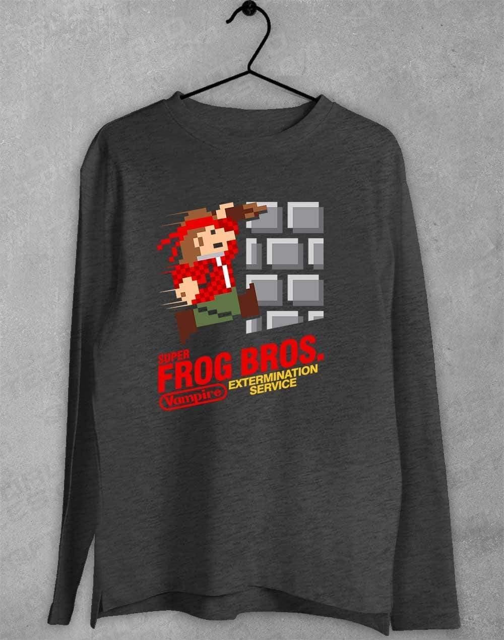 Super Frog Bros Long Sleeve T-Shirt S / Dark Heather  - Off World Tees