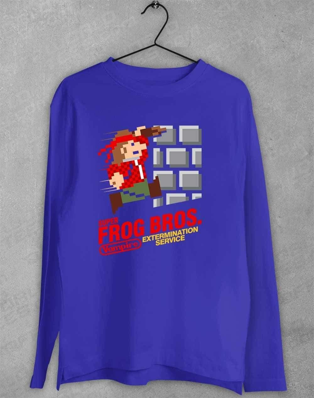 Super Frog Bros Long Sleeve T-Shirt S / Royal  - Off World Tees