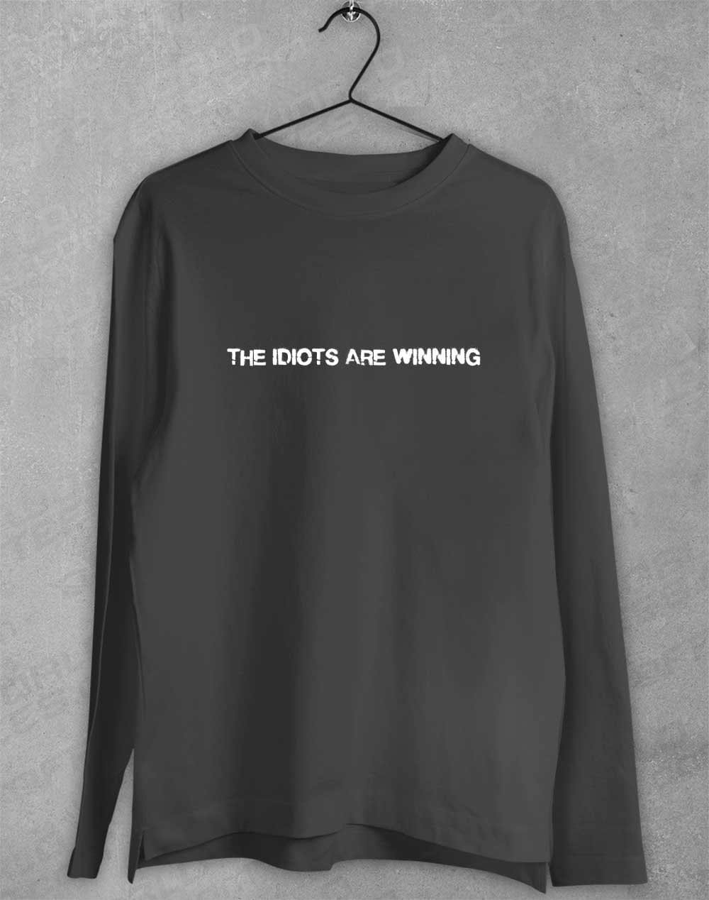 The Idiots Are Winning Long Sleeve T-Shirt S / Charcoal  - Off World Tees