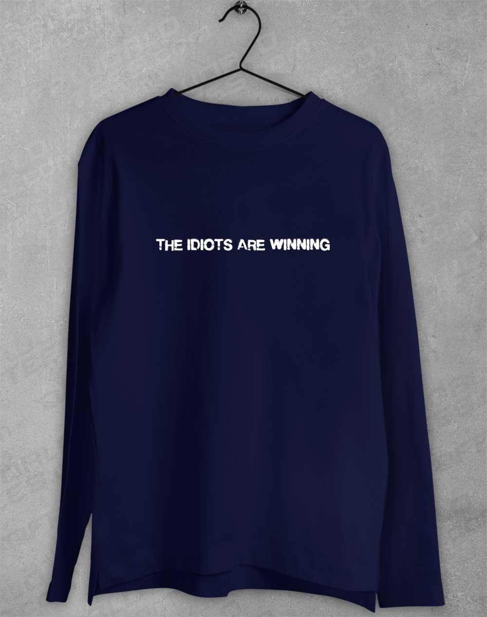 The Idiots Are Winning Long Sleeve T-Shirt S / Navy  - Off World Tees