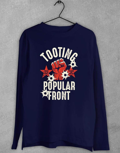 Tooting Popular Front Long Sleeve T-Shirt S / Navy  - Off World Tees