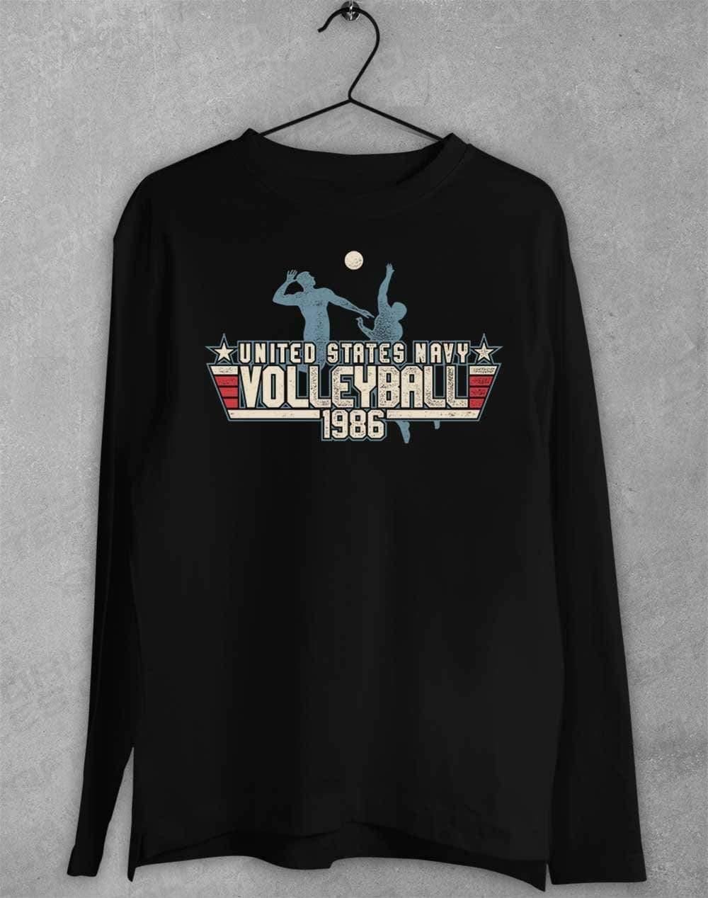 US Navy Volleyball 1986 Long Sleeve T-Shirt S / Black  - Off World Tees