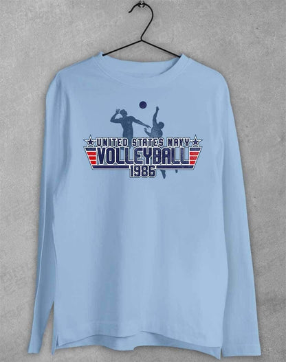 US Navy Volleyball 1986 Long Sleeve T-Shirt S / Light Blue  - Off World Tees