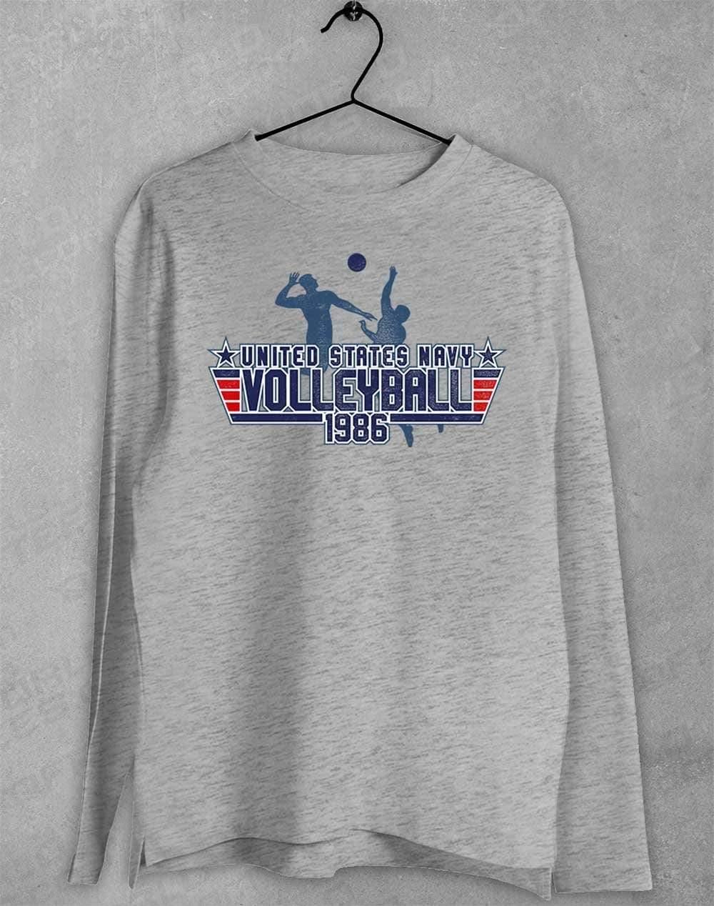 US Navy Volleyball 1986 Long Sleeve T-Shirt S / Sport Grey  - Off World Tees
