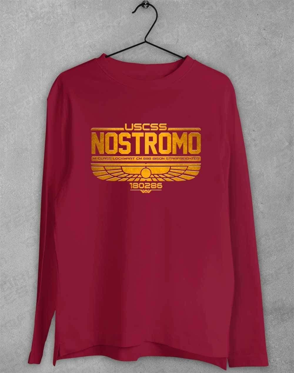 USCSS Nostromo Long Sleeve T-Shirt S / Cardinal  - Off World Tees