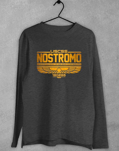 USCSS Nostromo Long Sleeve T-Shirt S / Dark Heather  - Off World Tees