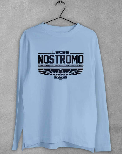 USCSS Nostromo Long Sleeve T-Shirt S / Light Blue  - Off World Tees