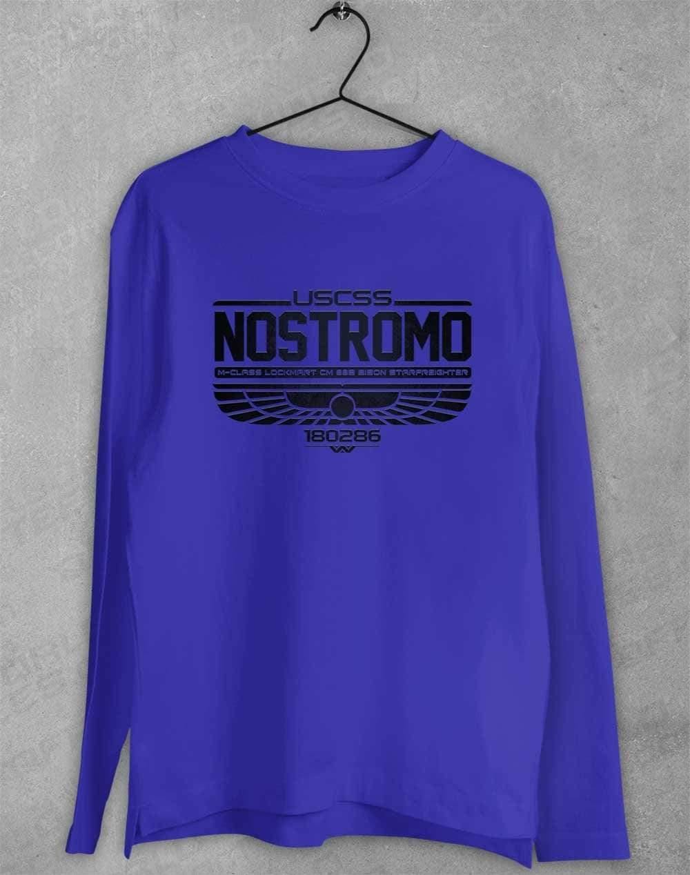 USCSS Nostromo Long Sleeve T-Shirt S / Royal  - Off World Tees