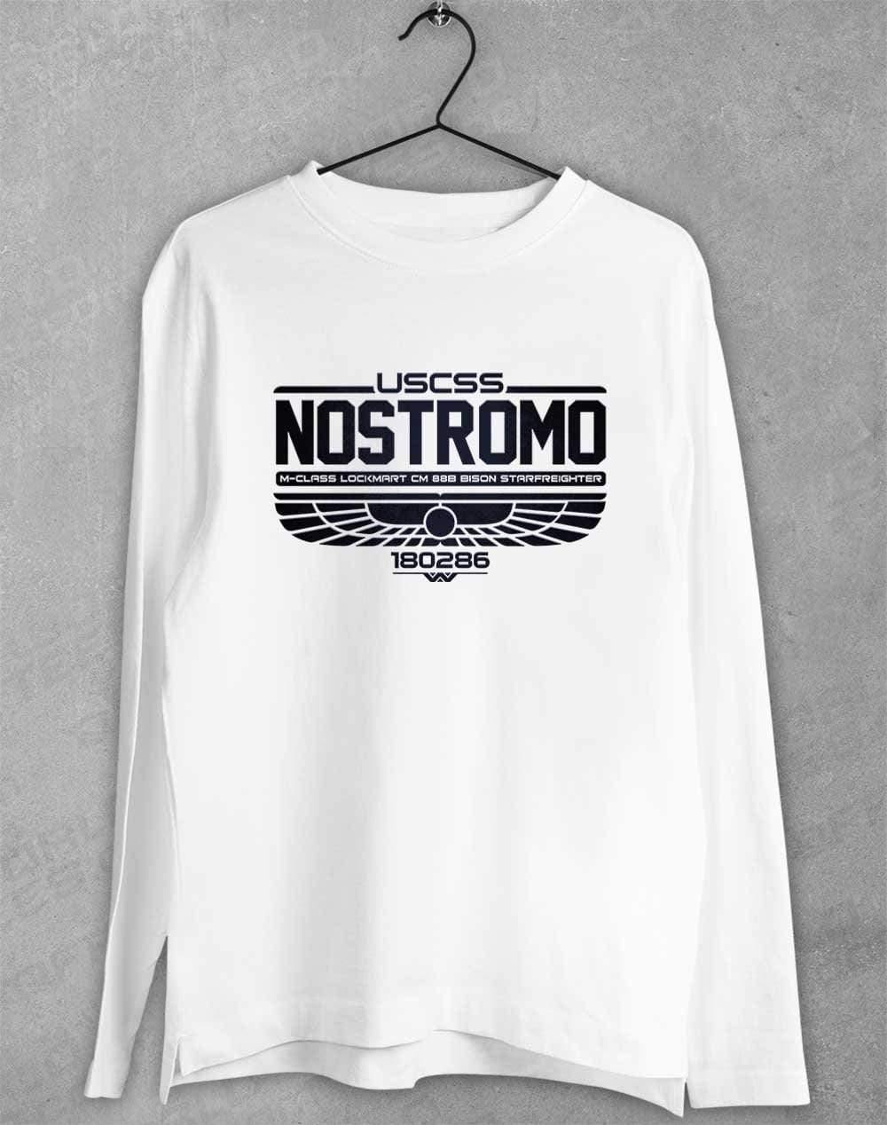 USCSS Nostromo Long Sleeve T-Shirt S / White  - Off World Tees