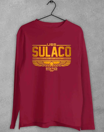 USS Sulaco Long Sleeve T-Shirt S / Cardinal  - Off World Tees