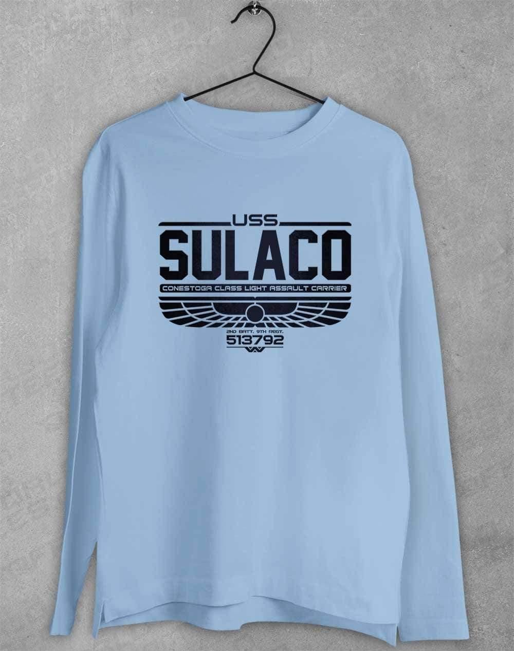 USS Sulaco Long Sleeve T-Shirt S / Light Blue  - Off World Tees