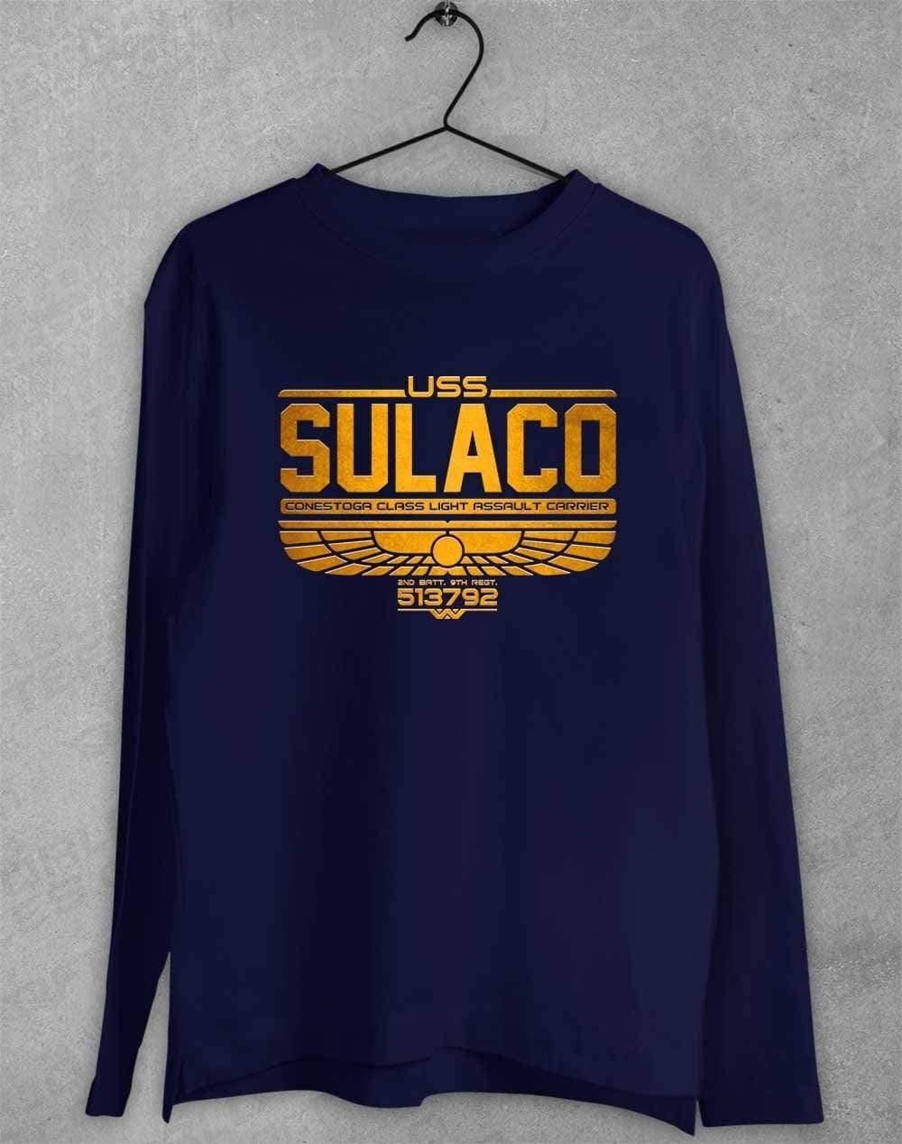 USS Sulaco Long Sleeve T-Shirt S / Navy  - Off World Tees