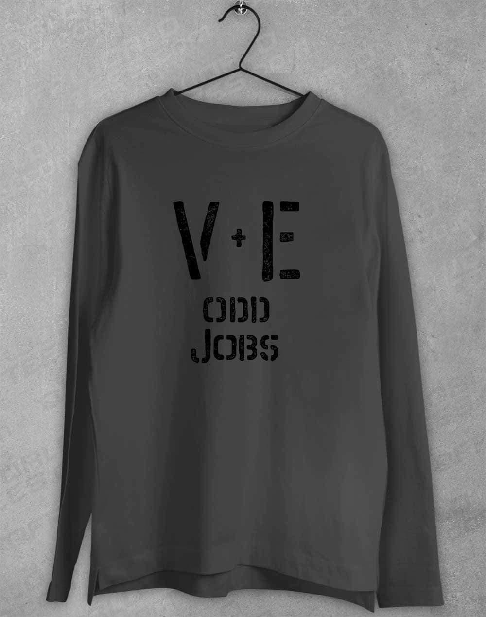 Val and Earl's Odd Jobs Long Sleeve T-Shirt Charcoal / S  - Off World Tees