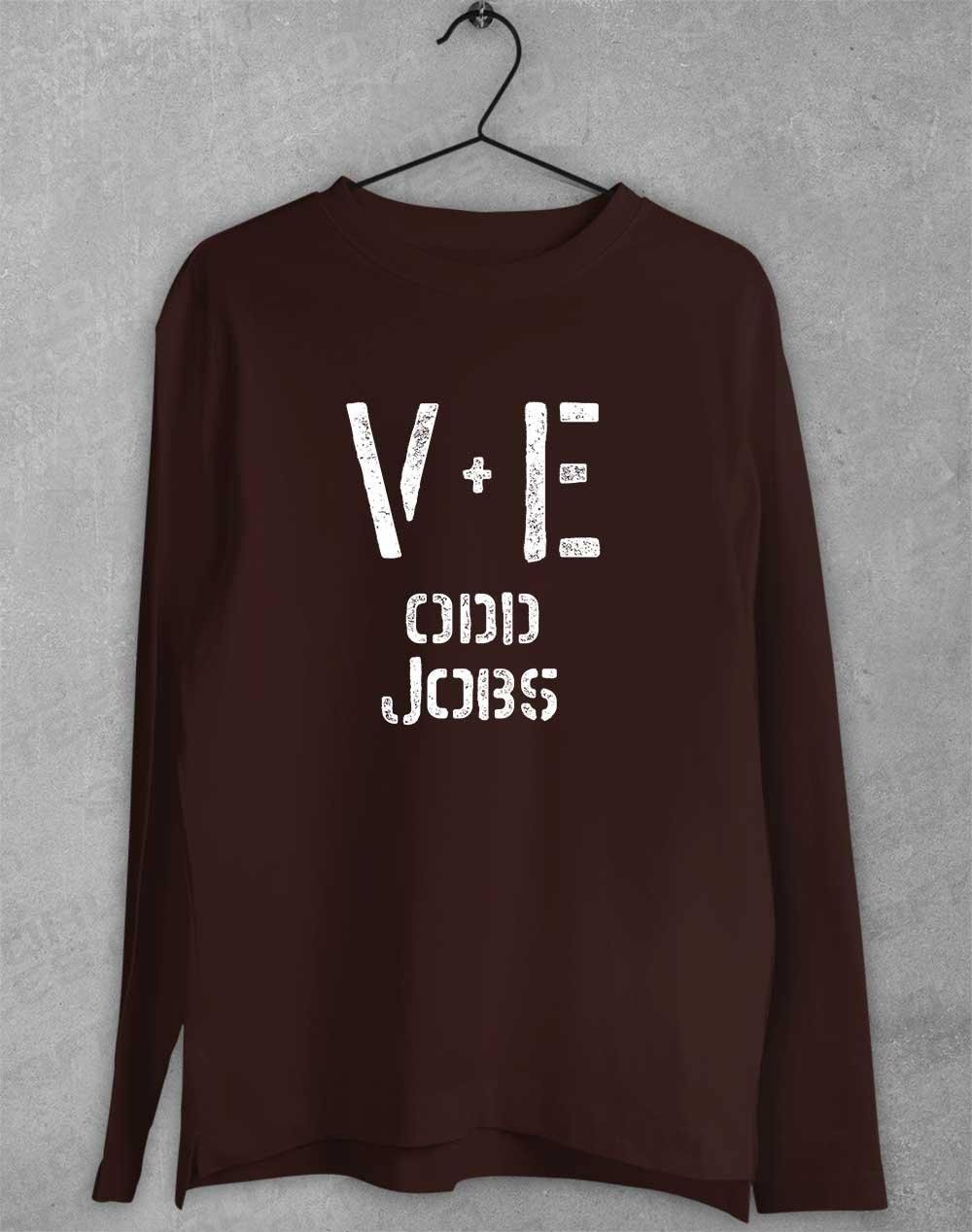 Val and Earl's Odd Jobs Long Sleeve T-Shirt Dark Chocolate / S  - Off World Tees