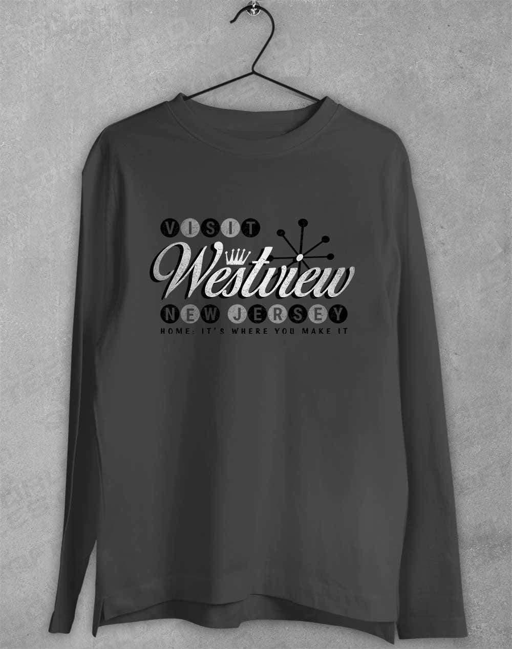 Visit Westview New Jersey Long Sleeve T-Shirt S / Charcoal  - Off World Tees