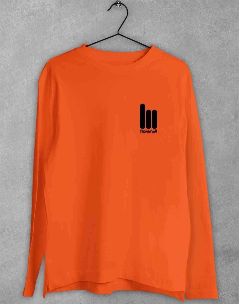 Wallace Corporation Pocket Logo Long Sleeve T-Shirt S / Orange  - Off World Tees