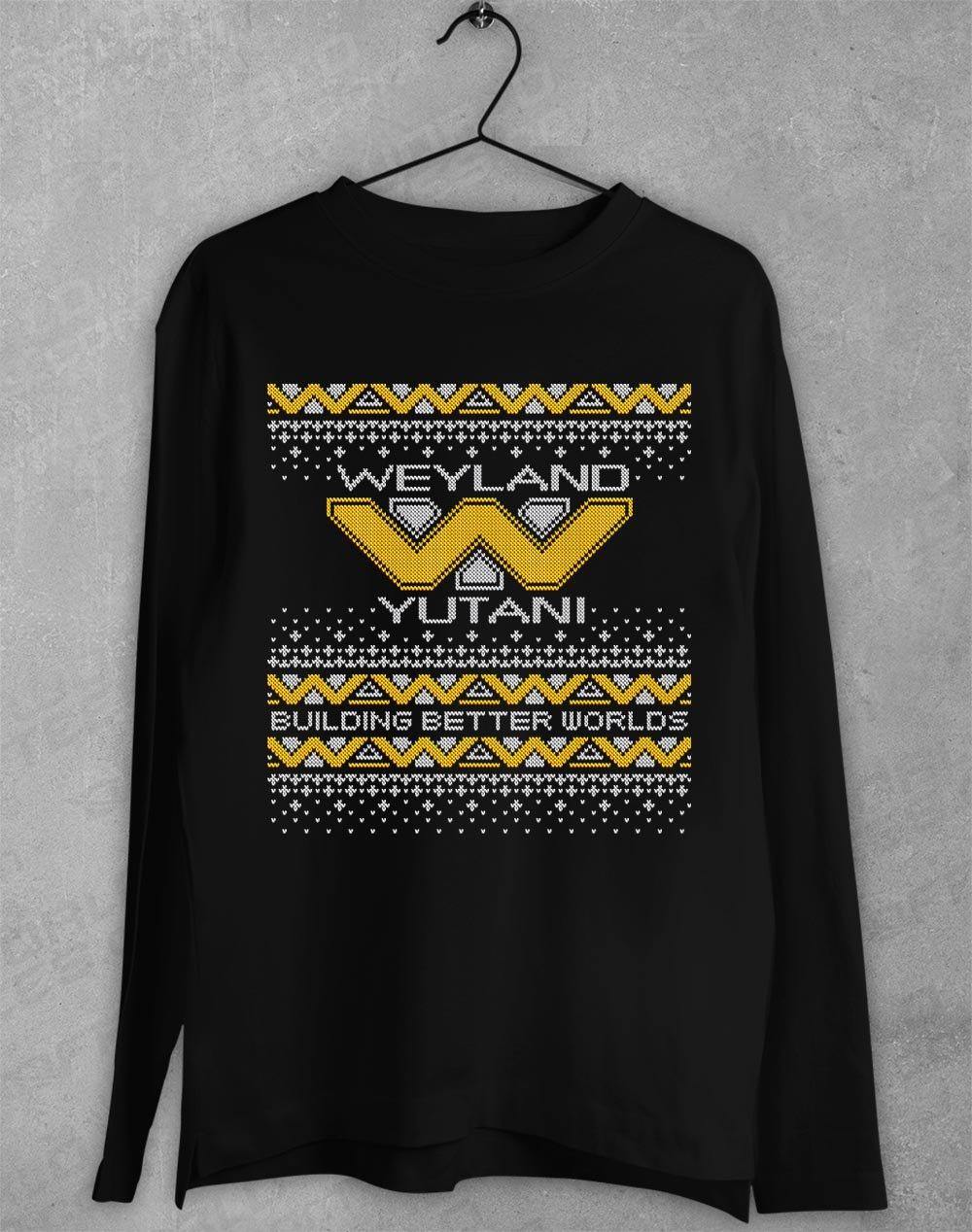 Weyland Yutani Festive Knitted-Look Long Sleeve T-Shirt S / Black  - Off World Tees