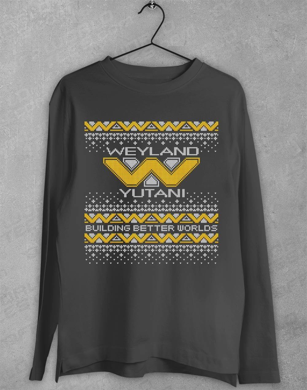 Weyland Yutani Festive Knitted-Look Long Sleeve T-Shirt S / Charcoal  - Off World Tees