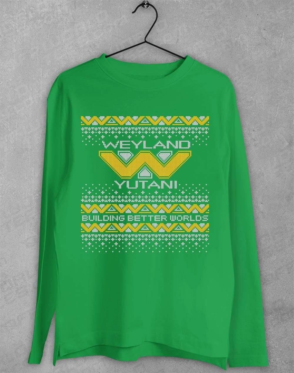 Weyland Yutani Festive Knitted-Look Long Sleeve T-Shirt S / Irish Green  - Off World Tees