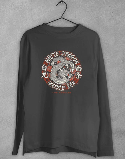 White Dragon Noodles Long Sleeve T-Shirt S / Charcoal  - Off World Tees