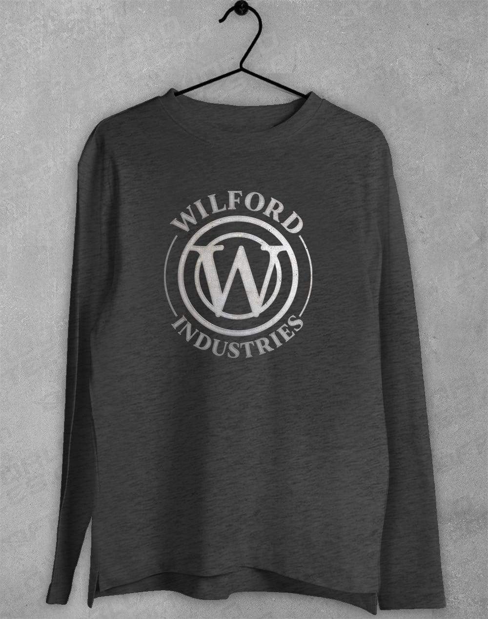 Wilford Industries Long Sleeve T-Shirt S / Dark Heather  - Off World Tees