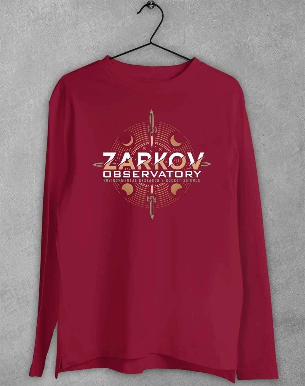 Zarkov Observatory Long Sleeve T-Shirt S / Cardinal  - Off World Tees