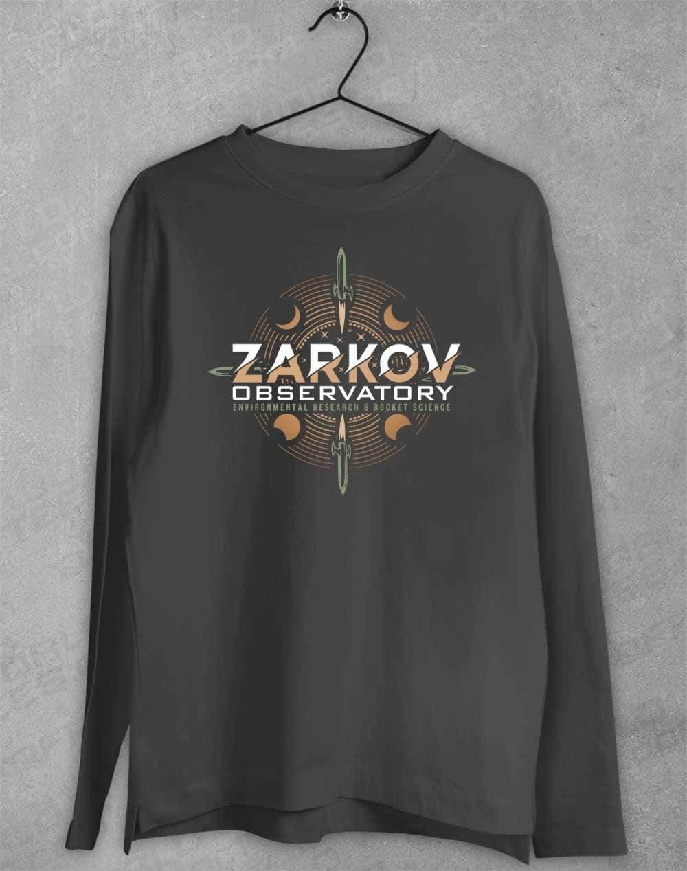 Zarkov Observatory Long Sleeve T-Shirt S / Charcoal  - Off World Tees