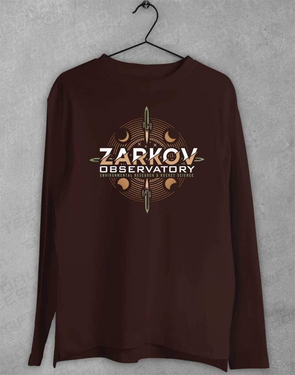 Zarkov Observatory Long Sleeve T-Shirt S / Dark Chocolate  - Off World Tees